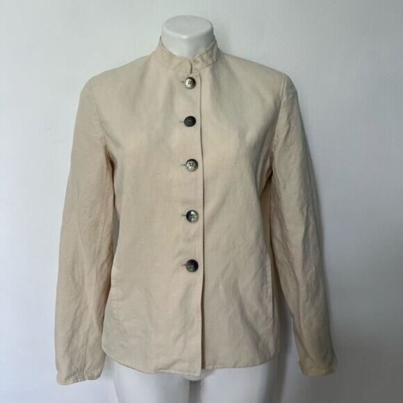 Jones New York Silk and Linen collarless blazer - Picture 1 of 14